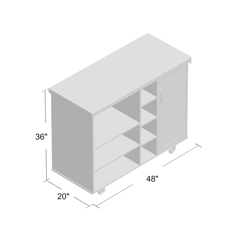 Ebern Designs Drolet Solid Wood Kitchen Cart & Reviews Wayfair